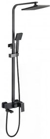 Душ система със смесител, пита, слушалка и шлаух ICT 8866MB ЯСМИНА BLACK, Inter Ceramic