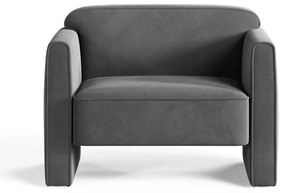 Сиво кадифено кресло Abby – Micadoni