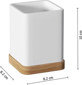 Поставка за четки за зъби 5five Natureo, Смола - Бял