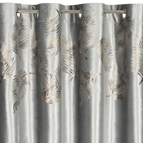 Затъмняваща кадифена завеса с фина шарка - сива Ширина: 140 см | Дължина: 250 см