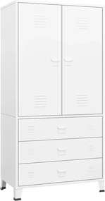 339614 vidaXL Индустриален гардероб, бял, 90x50x180 см, метал