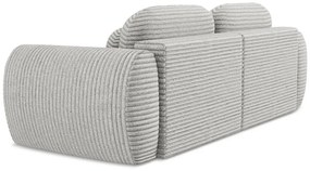 Светлосив разтегателен диван с място за съхранение от рипсено кадифе 266 cm Kini – Makamii