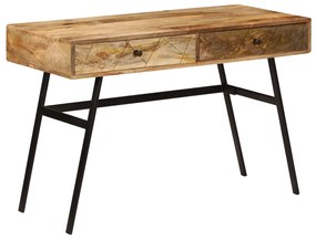 246718 vidaXL Писалище с чекмеджета, мангово дърво масив, 110x50x76 см