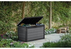 Тъмносива пластмасова градинска кутия за съхранение Cortina – Keter