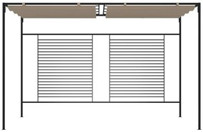 Шатра с прибиращ се покрив, 3x4x2,3 м, сива, 180 г/м²