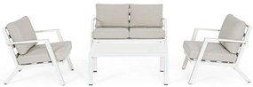 Бял алуминиев градински комплект от за отдих за 4 Harley – Bizzotto
