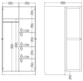 Бял гардероб 99x200x62 cm Billund – Tvilum
