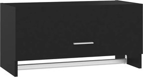 808243 vidaXL Гардероб, черен, 70x32,5x35 см, инженерно дърво