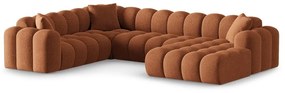 Теракотен шенилов ъглов диван (ляв ъгъл/U форма) Treno – Cosmopolitan Design