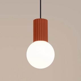 Оранжево висящо осветително тяло със стъклен абажур ø 12 cm Orbital – Sollux