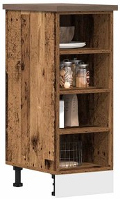 854200 vidaXL Долен шкаф "Рига" Старо дърво 30x44,5x81,5 см Инженерно дърво