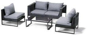 Комплект градински мебели от сив изкуствен ратан Diamond - Bonami Essentials