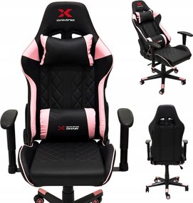 Геймърски стол Xgaming Xcom2 - черен и розов