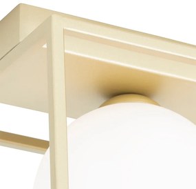 Дизайнерски плафон златен с бяло стъкло 2-светлина - Aniek