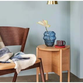 Светлосиня стъклена ръчно изработена ваза (височина 18 cm) Aurora – Hübsch