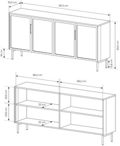 Бюфет Luminus 4D-Кафяв