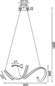 Полилей Ribbon LED-Месинг