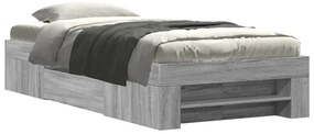 3295532 vidaXL Рамка за легло, сив сонома, 75x190 см, инженерно дърво