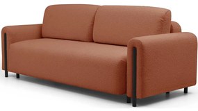 Теракотен сгъваем/с място за съхранение диван от прежда с примки от букле 244 cm Arcadova – ELTAP