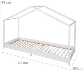 Бяло детско легло тип къща 90x200 cm Montessori – Roba
