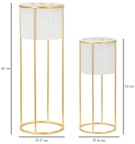 Метални стойки за цветя 2 бр. ø 17 cm (височина 46 cm) Whity – Mauro Ferretti