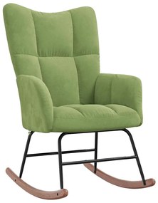 328142 vidaXL Люлеещ стол, светлозелен, кадифе