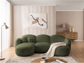 Зелен ъглов диван от букле (U форма) Orbit – Ropez