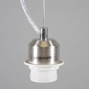 Модерна висяща лампа стомана с абажур 45 см черен - Cappo 1