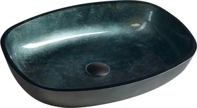 Стъклена мивка в петролен цвят 54x39,5 cm Kvaore – Sapho