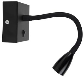 Модерна гъвкава стенна лампа черна LED - Flex