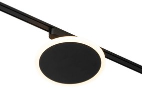 Модерен черен прожектор за 1-фазова релсова система с LED - Magnetic Puk