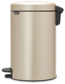 Кош за боклук с педал Brabantia NewIcon 1003201, 12 л, Плавно затваряне, Противоплъзгаща основа, Златен металик