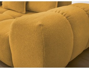 Шенилов сгъваем/с място за съхранение ъглов диван в цвят горчица (ляв ъгъл/L форма) Everest – Bobochic Paris