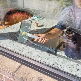 Моп за почистване на стъкла 2в1 Joseph Joseph CleanTech 6500014, 36 см, Сгъваема дръжка, Сив/Жълт