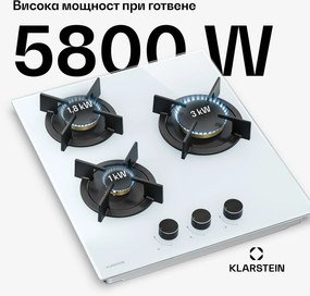 Klarstein Goldflame газов котлон | 3 пламъка с електрическо запалване | природен газ и LPG | 5800 W | 45 см