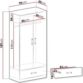 гардероб Trafiko 2 врати