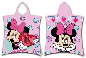 Розово детско пончо от хавлиена материя Minnie - Jerry Fabrics