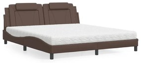 3208812 vidaXL Легло Viana без матрак, кафяво, 180x200 см, изкуствена кожа