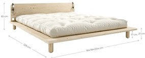 Двойно легло от борова дървесина с решетка 160x200 cm Peek - Karup Design