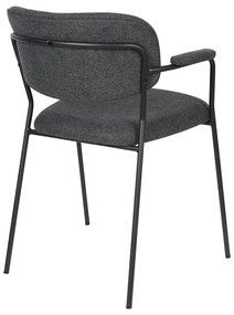 Антрацитни трапезни столове в комплект от 2 Jolien - White Label