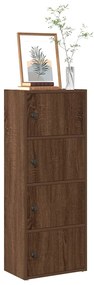 860379 vidaXL Библиотека, кафяв дъб, 40x24x102 см, инженерно дърво