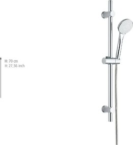 Душ комплект от неръждаема стомана в сребрист цвят с подвижен държач 70 cm Uno – Allstar