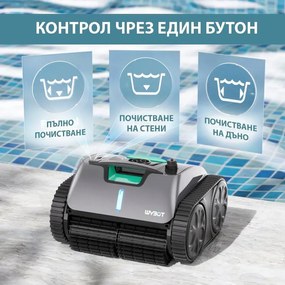Безкабелен робот за почистване на басейни Wybot C1 Pro, 65W, SMART, За до 150 м2, 3 режима, Self-parking, Auto-reverse, IPX8, Сив
