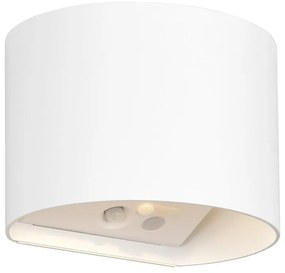 LED стенно външно осветително тяло с USB със сензор за движение (височина 10 cm) Genie – Trio