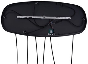 Модерен висящ полилей черен с димно стъкло 6-светлинен - Duplantis