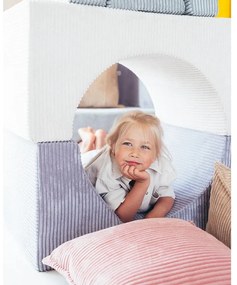 Розова детска възглавница за диван от рипсено кадифе Block – Wigiwama