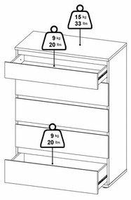 Висок скрин от декор от дъб естествен 77x107 cm Nova – Tvilum