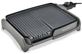 Скара тепаняки с грил 2в1 Techwood TTG-3326/2, 1600W, 33x26 см, Незалепващо покритие, Термостат, Черен