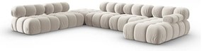 Бежов кадифен модулен ъглов диван (ляв ъгъл/U форма) Bellis – Micadoni