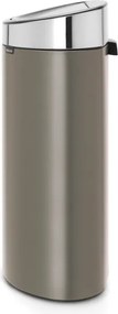 Кош за боклук Brabantia Touch Bin New 650529, 40 л, Безшумно и плавно затваряне, Плосък гръб, Сив/инокс